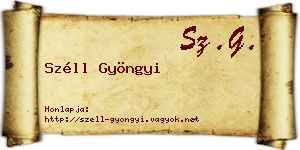 Széll Gyöngyi névjegykártya