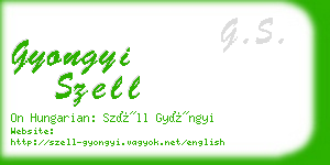 gyongyi szell business card